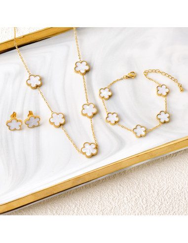 Plum Blossom Five-Leaf Flower Jewelry Set