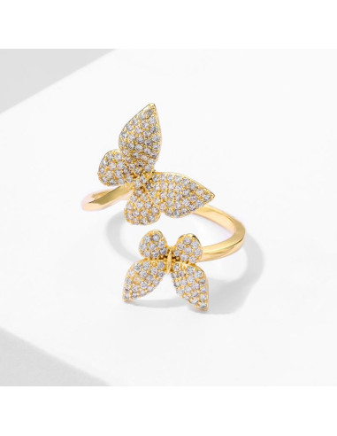 Elegant Butterfly Zircon Ring